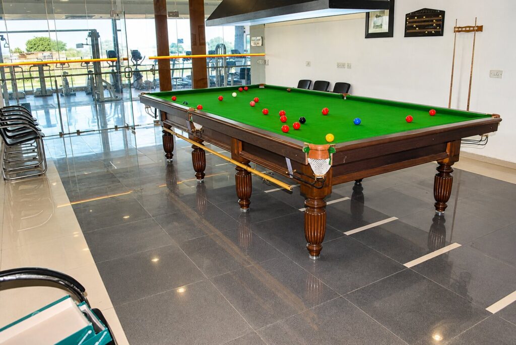 Snooker tables in a modern games lounge